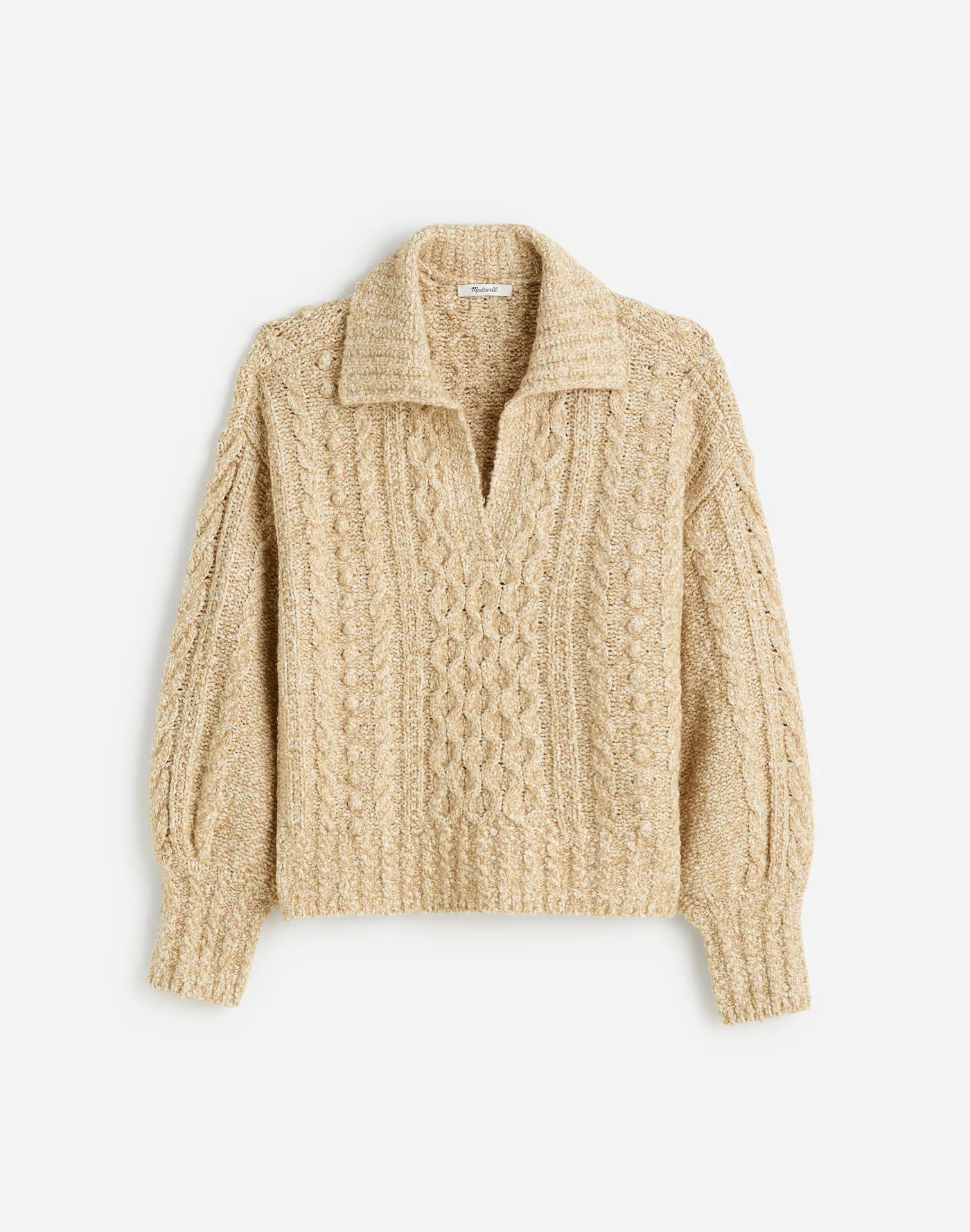 Cotton-Merino Wool Blend Cable-Knit Sweater | Madewell
