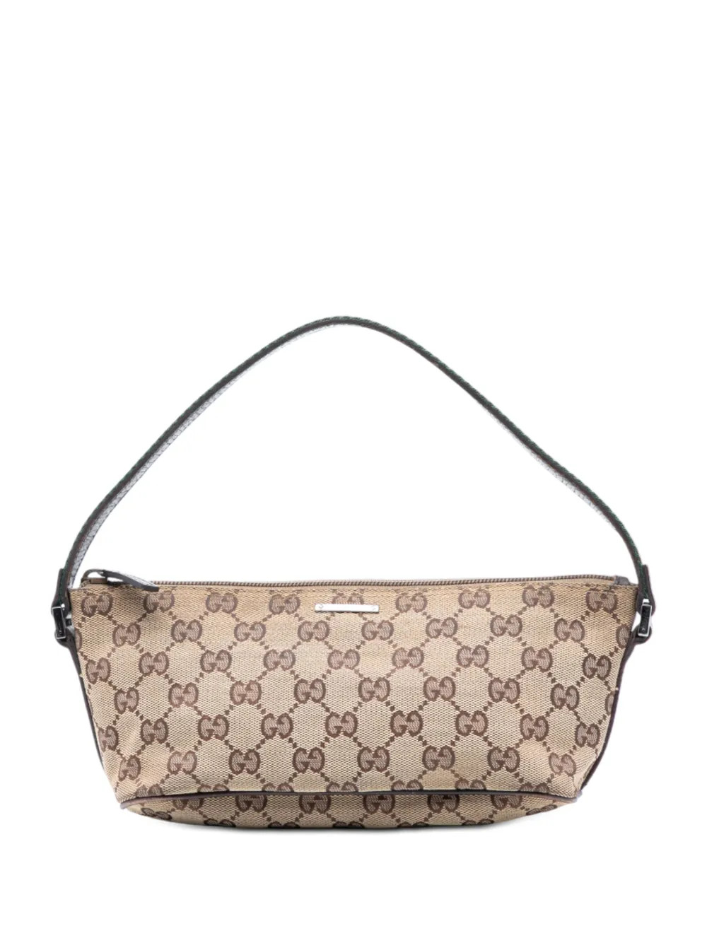 Gucci Pre-Owned 2000-2015 GG Canvas Web Boat Shoulder Bag | Brown | FARFETCH | Farfetch Global