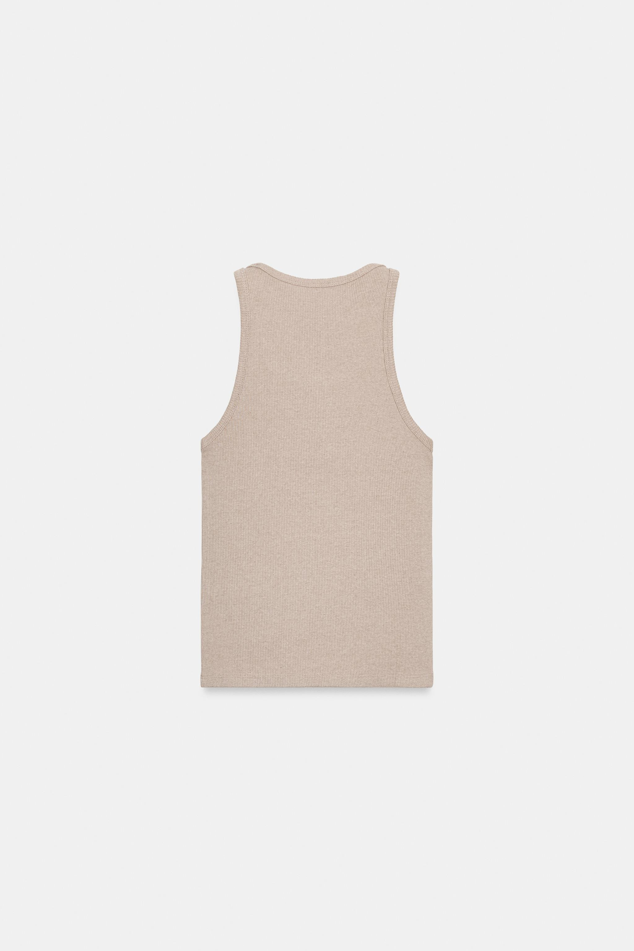 RIBBED STRAPPY TOP | Zara UK