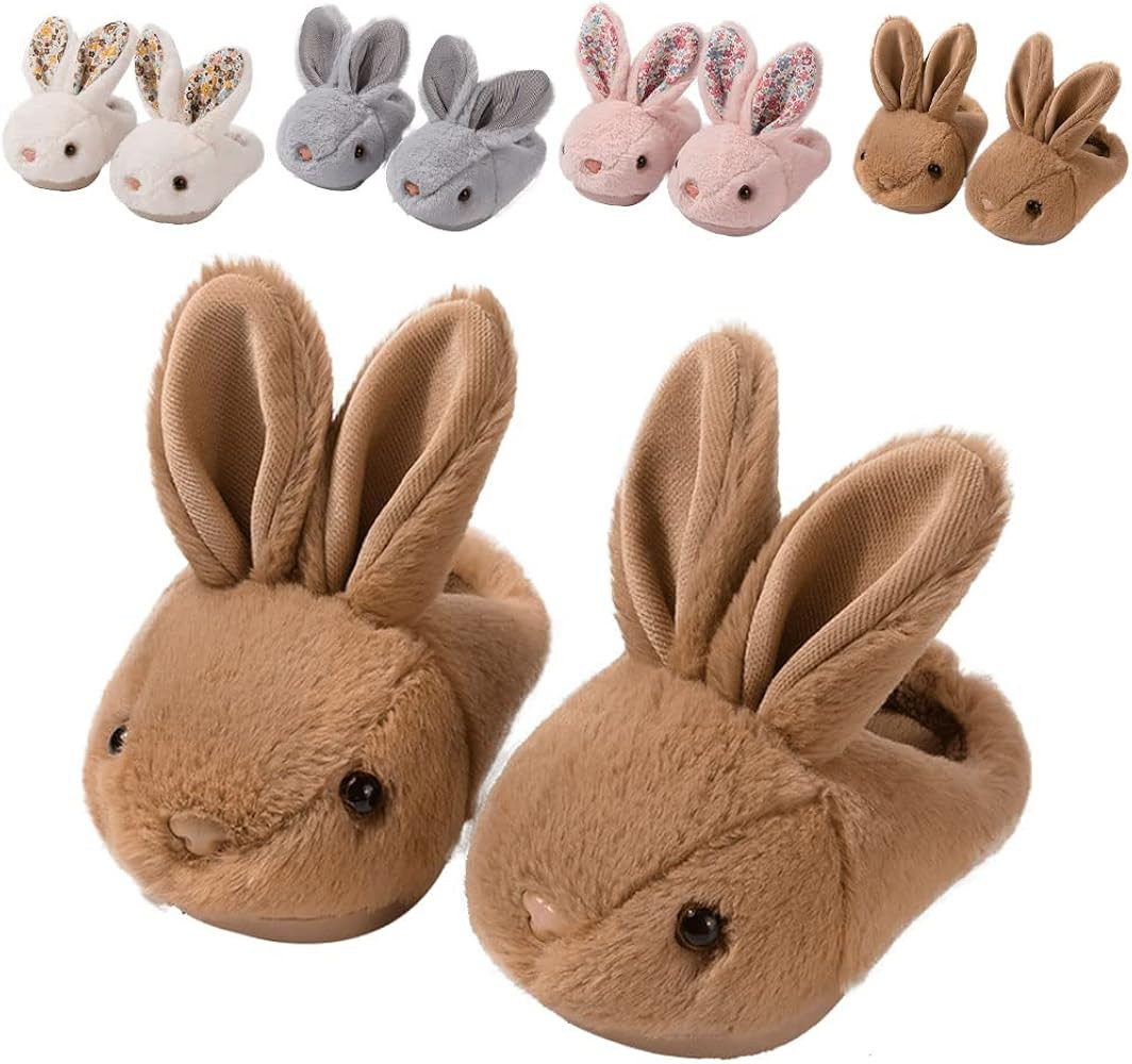 Toddler Slippers Girl Boy House Slipper Kids Rabbit Winter Slipper Warm Bunny Slippers Soft Plush... | Amazon (US)