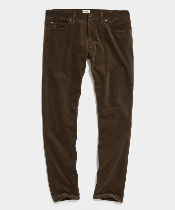 Slim Fit 5-Pocket Italian Corduroy Pant in Brown | Todd Snyder