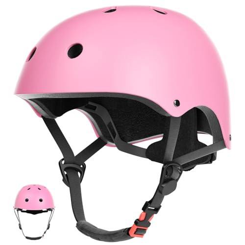 67i Kids Bike Helmet Toddler Helmets for Ages 3-8 Years Old Girls Boys Kid Adjustable Skateboard Bicycle Helmets Multi-Sport Ventilation Skateboarding Cycling Scooter Roller Skate Helmet (Pink) | Amazon (US)