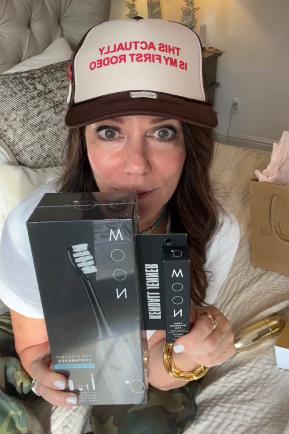 Holly Moley! Got some nice birthday gifts today ❤️
I’ll report back in the electric toothbrush and toothpaste by noon and the le serum by Clarins!  I already know the serum is a game changer!! 

#LTKGiftGuide #LTKstyletip #LTKover40