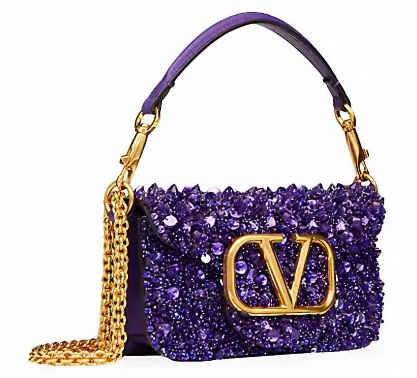 Valentino Garavani Small Embellished Silk Shoulder Bag With Receipt  | eBay | eBay US