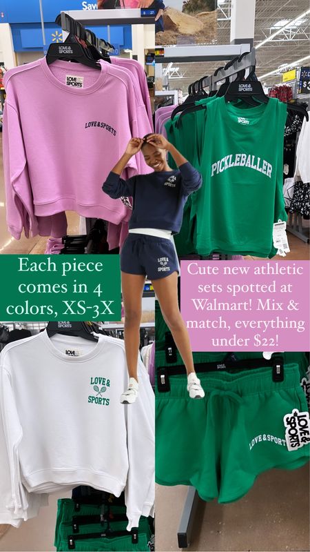 I love these cute new athletic sets at Walmart! All under $22 and come in several colors. 
……………
pickleball outfit pickleball sweatshirt pickle ball sweatshirt Terry cloth shorts athletic shorts under $20 sweatshirt under $25 tank top new arrivals at walmart Walmart finds walmart new arrivals walmart looks iywyk athletic outfit gym outfit travel outfit aerie dupe alo dupe matching set under $25 athletic set lululemon dupe Abercrombie dupe travel look casual outfit casual look errands outfit comfy outfit spring break look spring break outfit 

#LTKfitness #LTKtravel #LTKmidsize