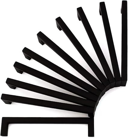 KOOFIZO Solid Square Bar Cabinet Handle - Black Furniture Pull, 5 Inch/128mm Screwhole Distance, ... | Amazon (US)