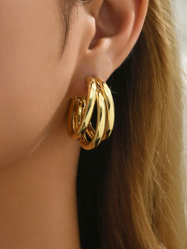 Layered Cuff Hoop Earrings | SHEIN