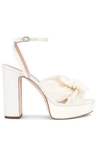Loeffler Randall Natalia Pleated Knot Platform in White. - size 10 | Revolve Clothing (Global)