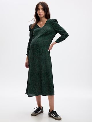 Maternity Puff Sleeve Midi Dress | Gap (US)