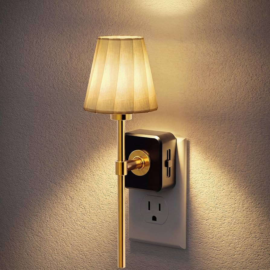 JandCase Night Lights Plug into Wall, Vintage Nightlight with Dusk to Dawn Sensor, 0-100LM Dimmab... | Amazon (US)