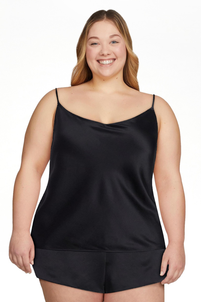 Joyspun Women’s Lace Trim Satin Cami and Shorts Set, Sizes S-3X | Walmart (US)