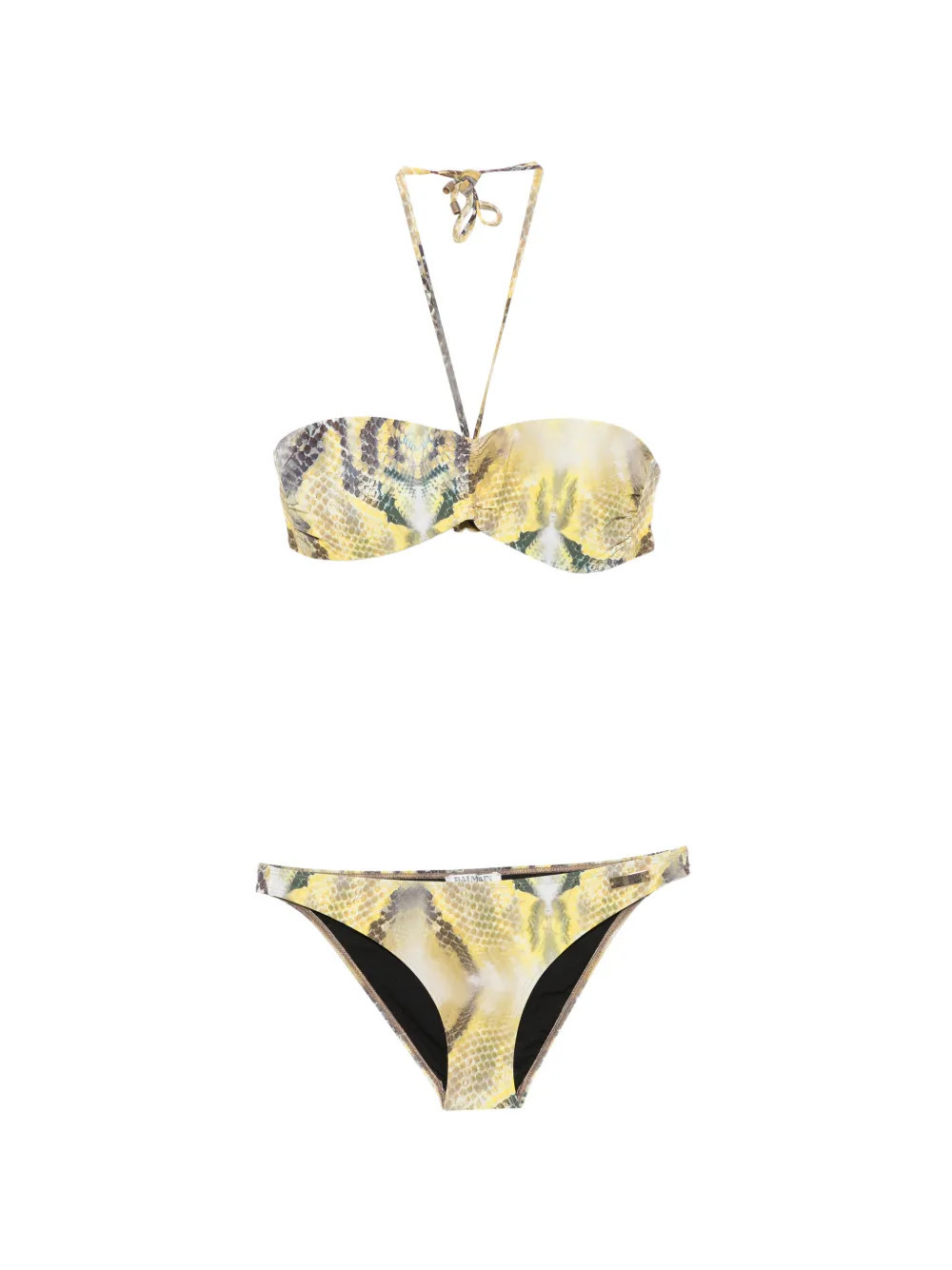 Balmain snakeskin-print bikini - Yellow | Farfetch Global
