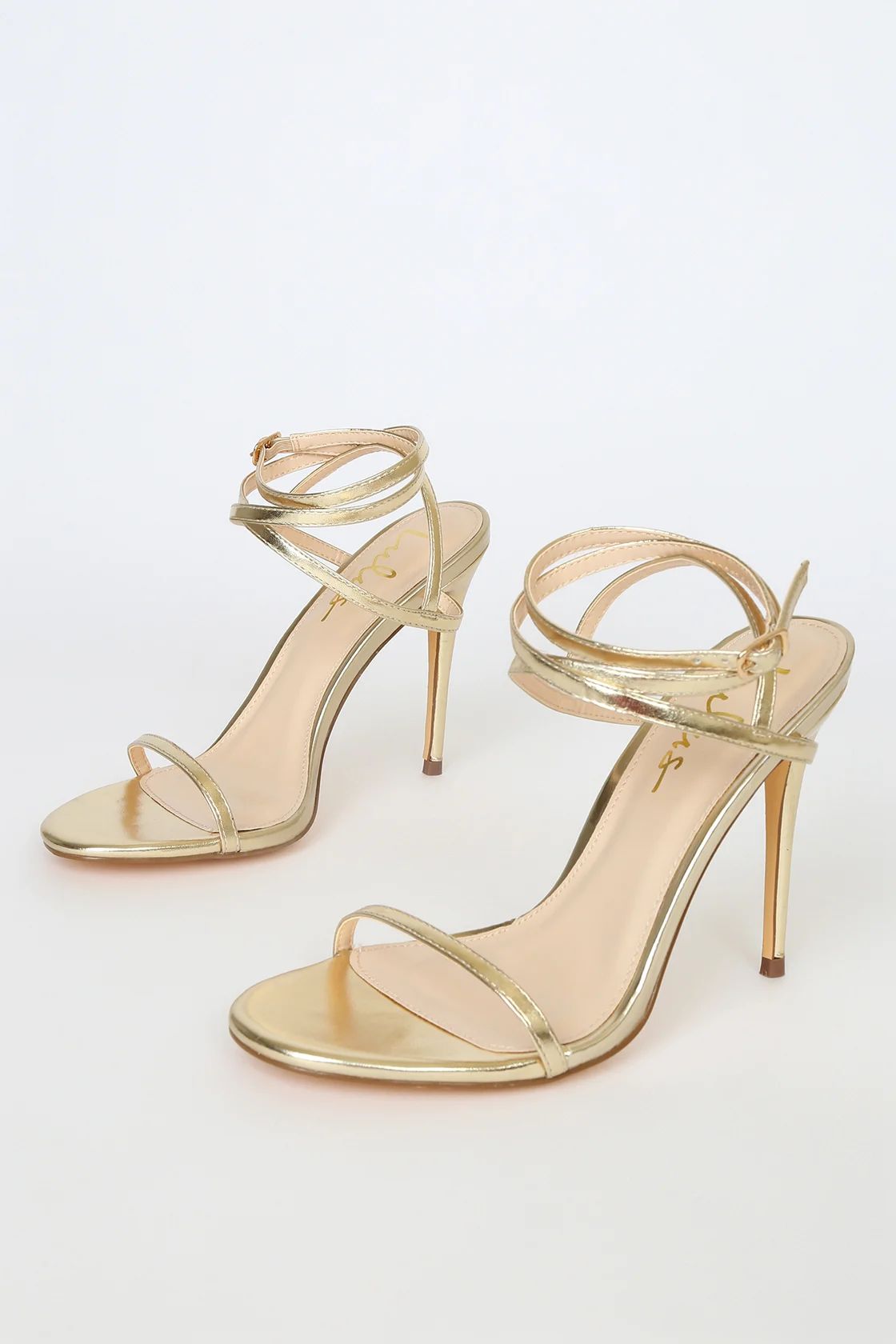 Sydd Gold Ankle Wrap High Heel Sandals | Lulus (US)