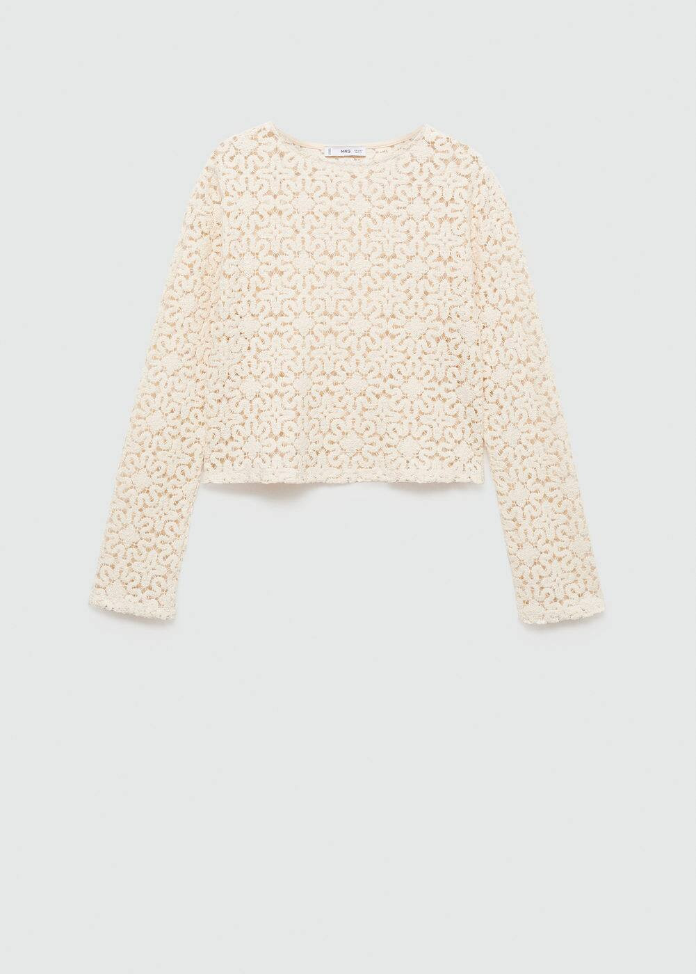 Crochet sweater with flowers -  Women | Mango USA | MANGO (US)