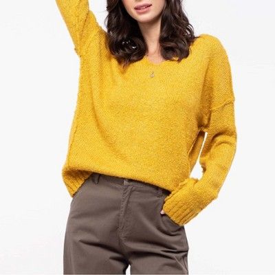 Mine Fashion Women's Reverse Seam Knit Sweater | Target