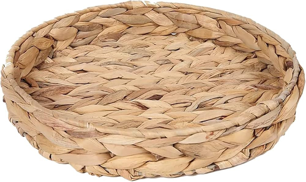 Amazon.com: JLKIMZVO Woven Round Fruit Tray, Perfect Home Storage，Water hyacinth Woven，Handma... | Amazon (US)