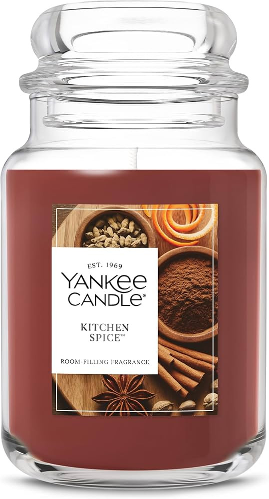 Yankee Candle Kitchen Spice, Fall Scented Candle, 22oz Large Jar with up to 150 Hour Burn Time | Amazon (US)
