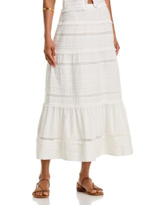 Pintuck Lace Inset Midi Skirt - Exclusive | Bloomingdale's (US)