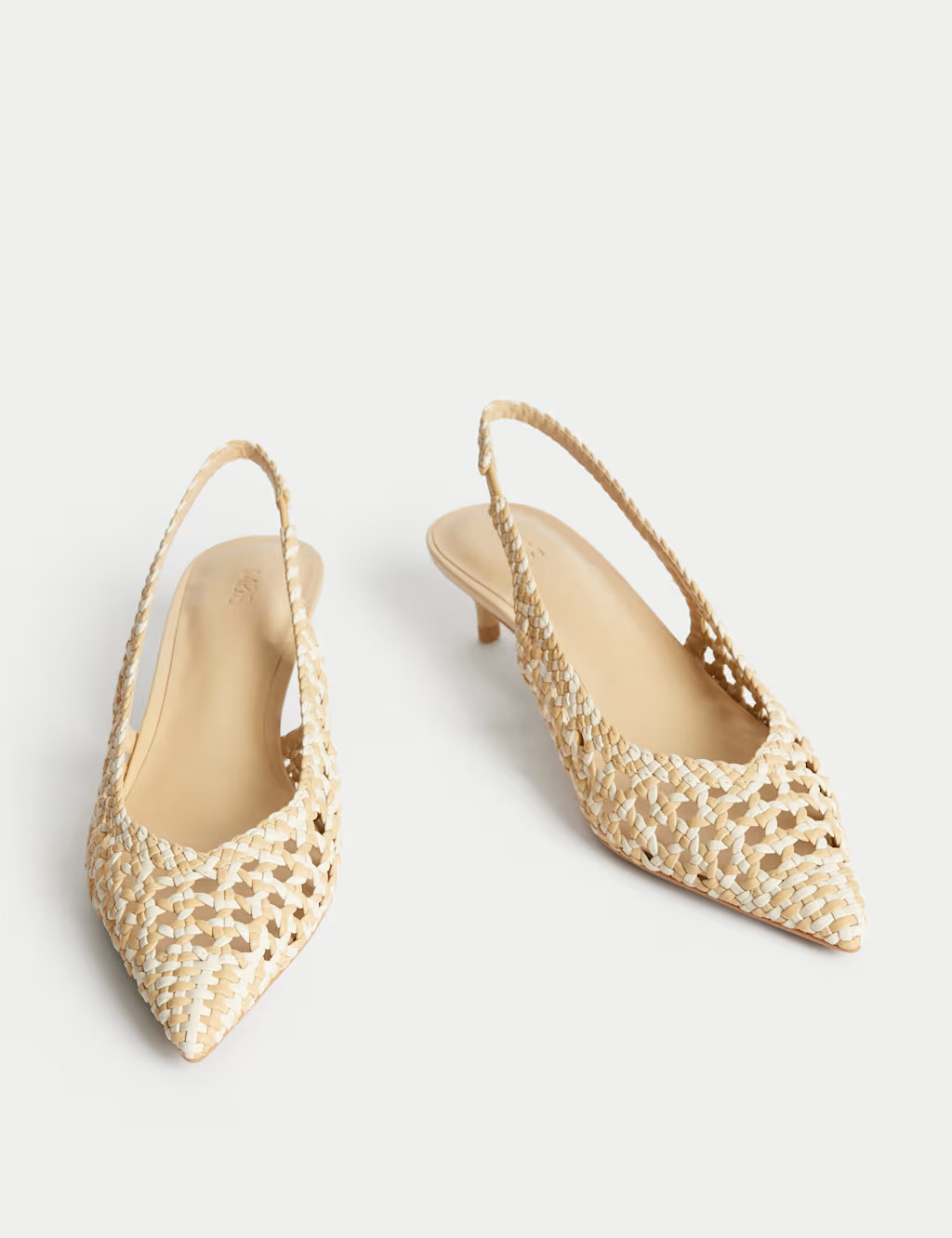 Woven Kitten Heel Slingback Shoes | Marks & Spencer (UK)