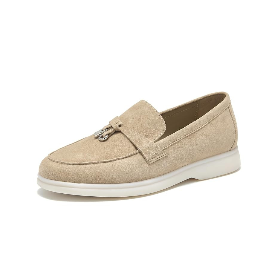 BEAU TODAY Suede Loafers Flats for Women, Women’s Slip On Penny Loafers, Leather Driving Comfor... | Amazon (US)
