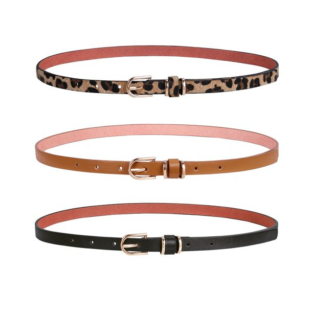 WHIPPY Women's Leather Skinny Waist Belt for Jeans Pants Dress | Walmart (US)