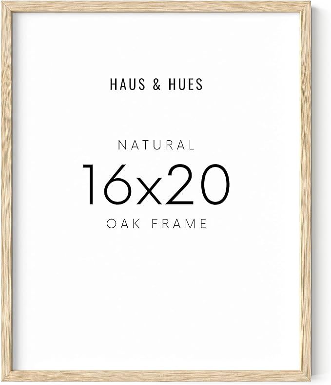 HAUS AND HUES 16"x20" Beige Oak Wood Frames Set of 1-16x20 Natural Wood Frames for Posters, 16x20... | Amazon (US)
