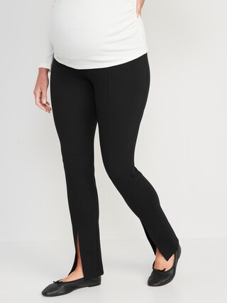 Maternity Full Panel Stevie Flare Split-Hem Pants | Old Navy (CA)