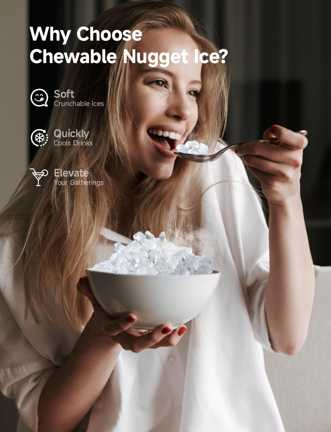 EUHOMY Nugget Ice Maker Countertop, 44Lbs/24H Pebble Ice Maker Machine, Self-Cleaning Pellet Ice ... | Amazon (US)