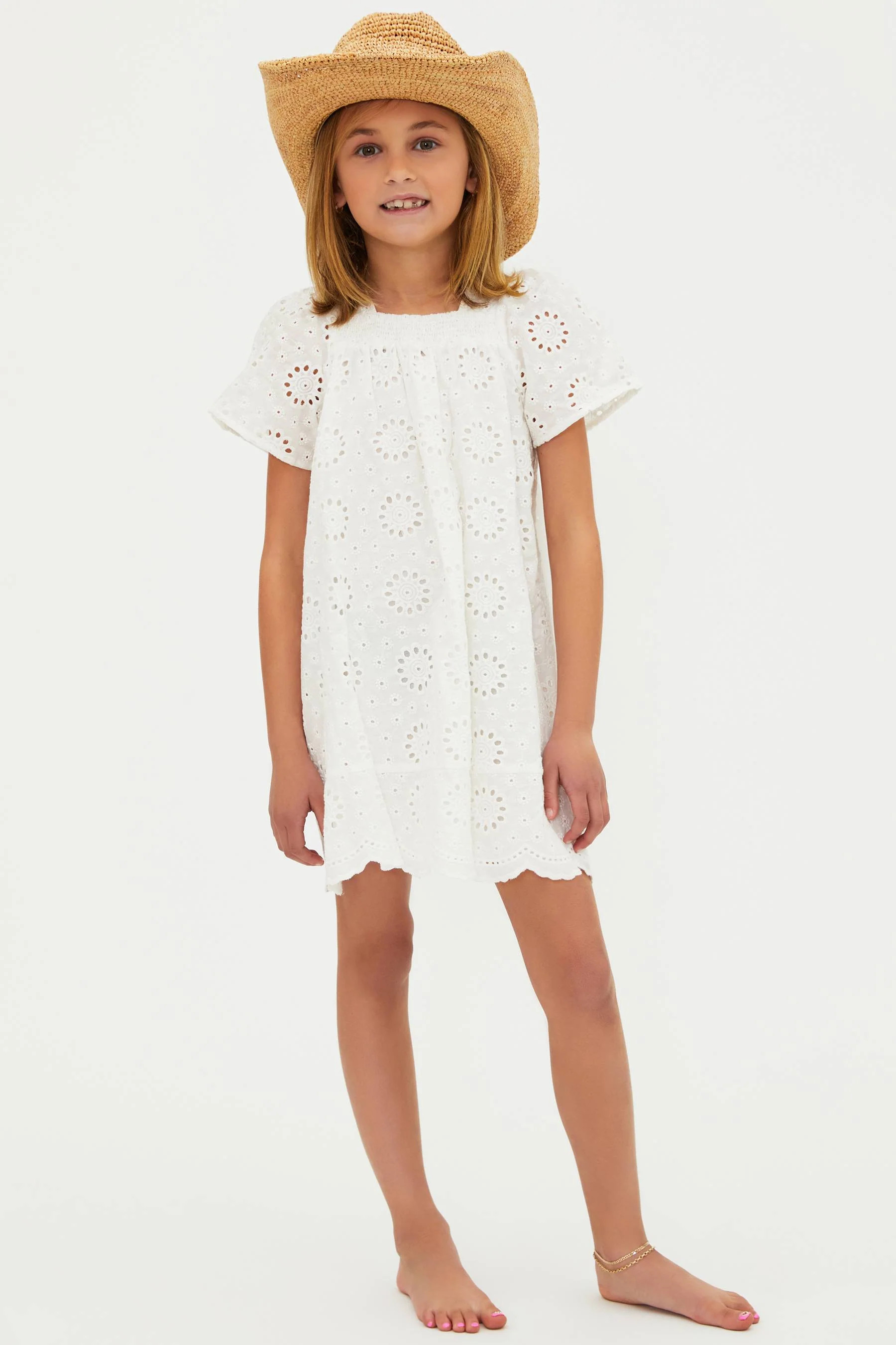 Little Ollie Dress White Magnolia Eyelet | Girl's Dress | Beach Riot | Beach Riot
