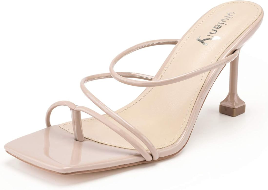 Vivianly Women's Square toe Sandals Strappy Heels On Party Shoes | Amazon (US)