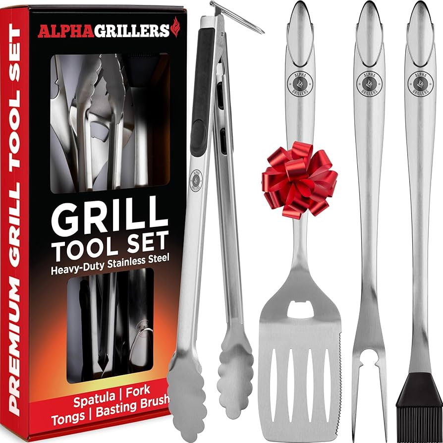 Alpha Grillers Grilling Accessories - Grilling Gifts for Men - BBQ Accessories Grill Tools Set wi... | Amazon (US)
