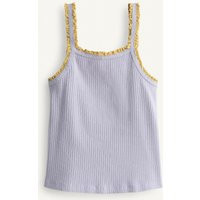 Zara - Limited Edition Contrast Lace Rib Strap Top - Blue Gray - 13-14 Years - Kids | Zara US