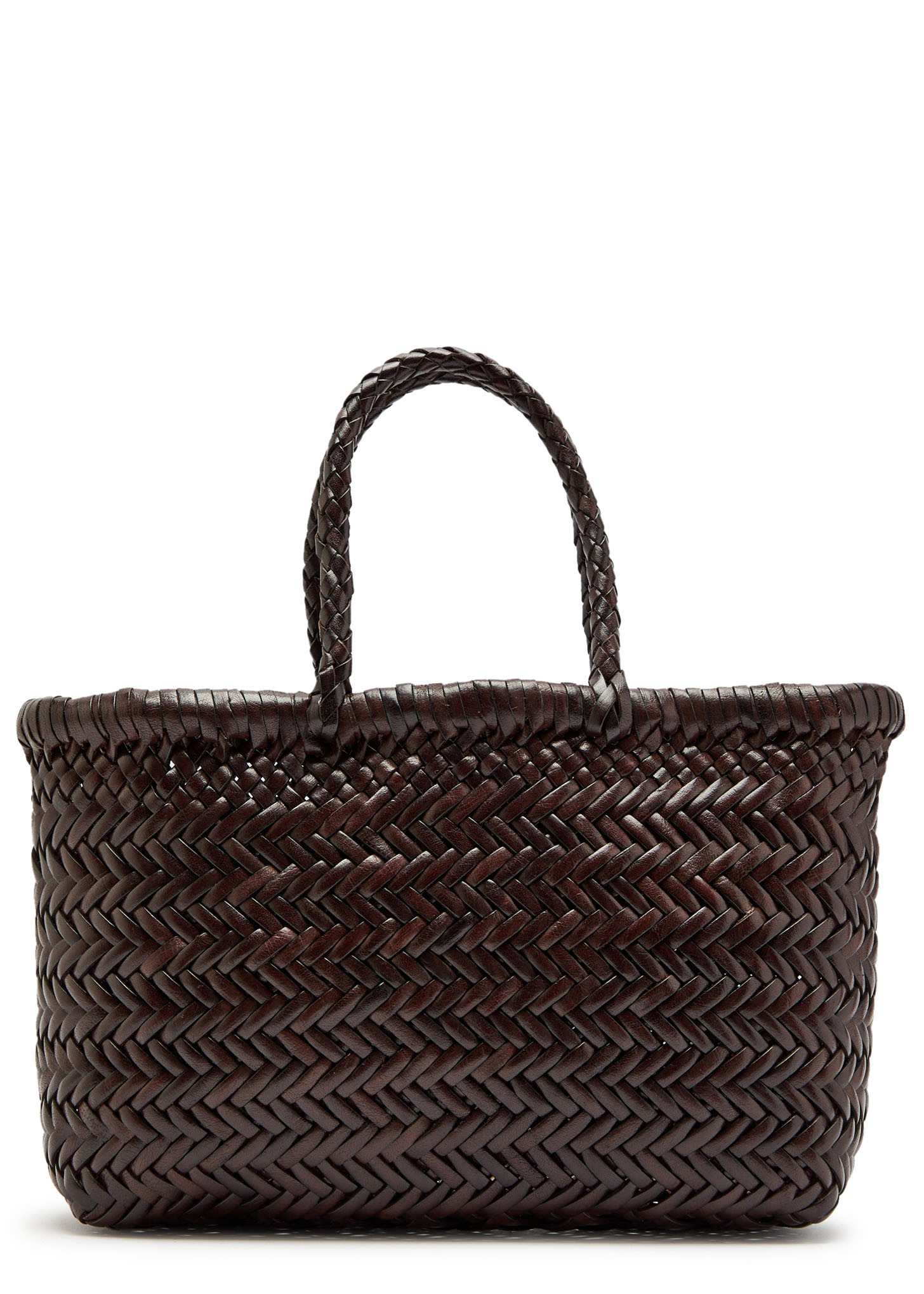 Mini Flat Gora woven leather top handle bag | Harvey Nichols