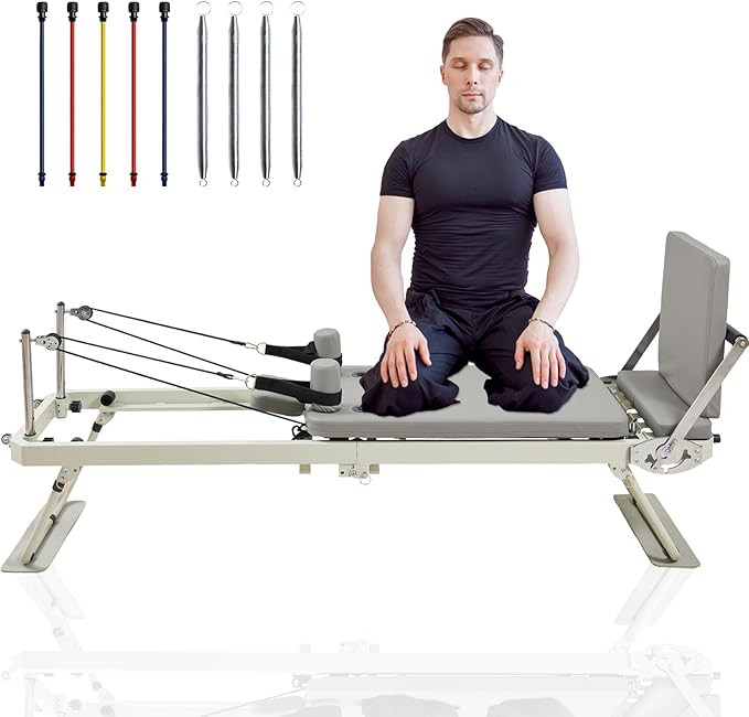 Pilates Reformer, Foldable Pilates Reformer Home Gym Equipment,Core Pilates Bed for Home Workouts... | Amazon (US)