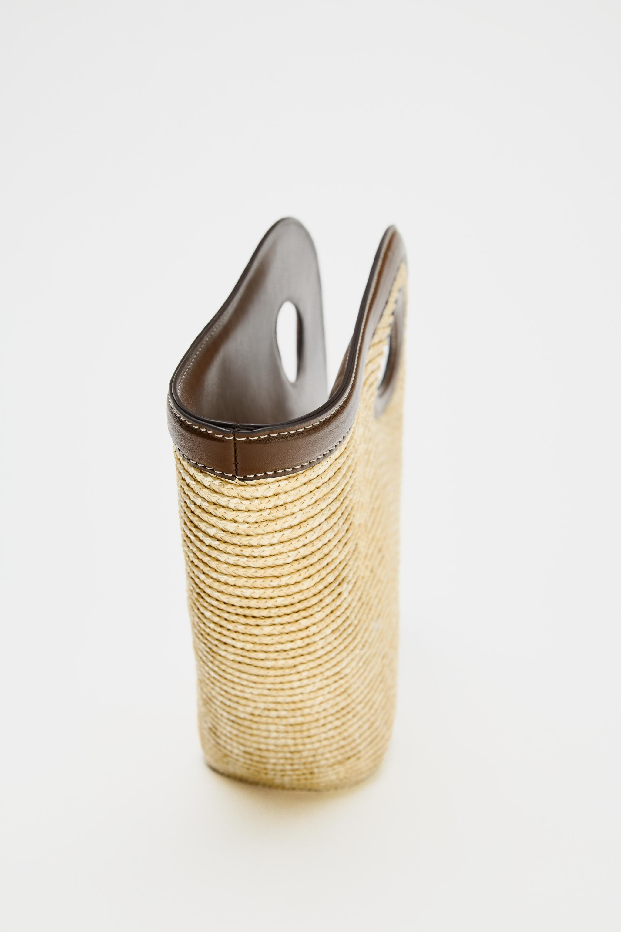 Basket-style bag. Woven body with contrasting details. Top handle and a removable shoulder strap.... | Zara US