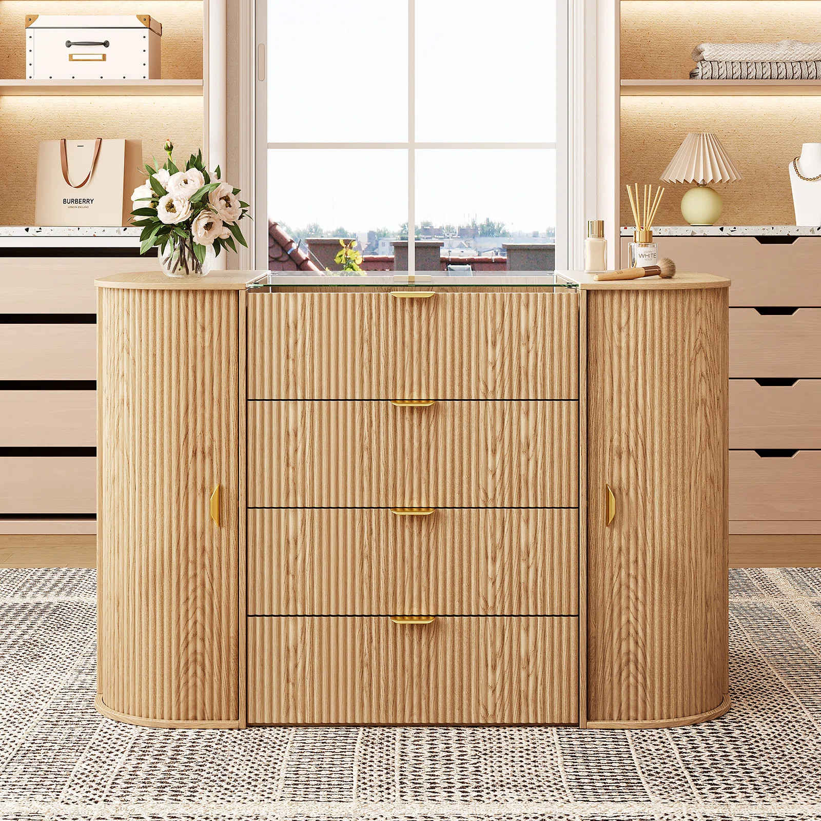 47''W Bedroom Closet Island With Drawers And Storage Cabinet | Wayfair North America