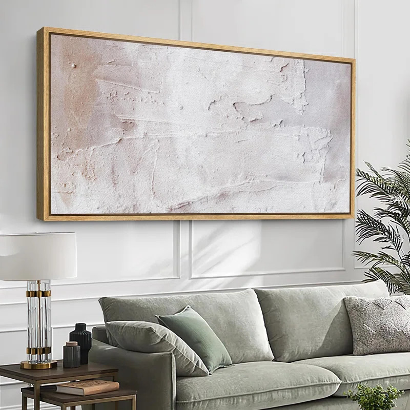 IDEA4WALL Minimal Landscape Abstract White Minimalist Framed On Canvas Print | Wayfair | Wayfair North America