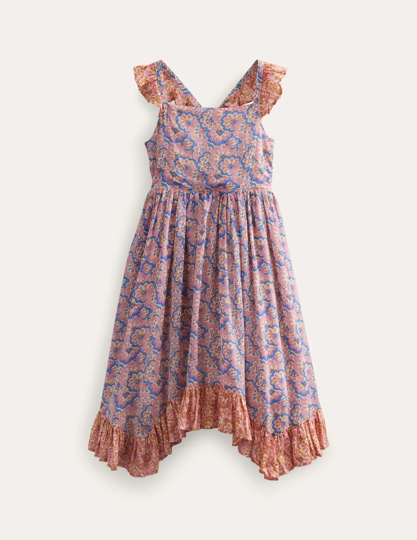 Handkerchief Hem Dress - Lupin and Peach Paisley | Boden (US)