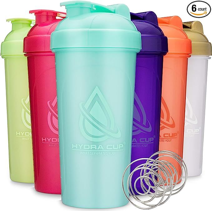 Hydra Cup - [6 Pack] OG Shaker Bottles, 28-Ounce Max Value Blender Pack, Protein Shaker Cups, 6qt... | Amazon (US)