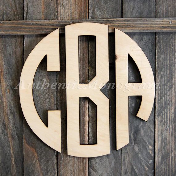 Wooden Monogram  Unpainted Circle Monogram Wall | Etsy | Etsy (US)