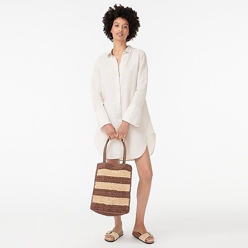 Button-up beach cover-up in linen-cotton | J.Crew US