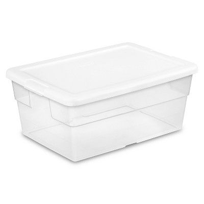 Sterilite 16qt Clear Storage Box with Lid White | Target