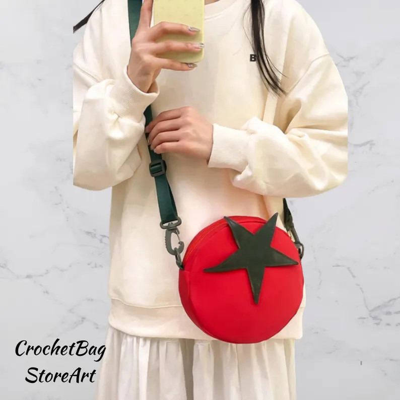 Mini Nylon Tomato-shaped Crossbody Bag – Cute Round Shoulder Purse for Everyday Use - Etsy | Etsy (US)