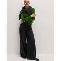 M&S Lyocell™ Blend Wide Palazzo Leg Jeans Black | Marks & Spencer (UK)