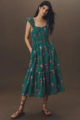 The Peregrine Square-Neck Midi Dress | Anthropologie (US)