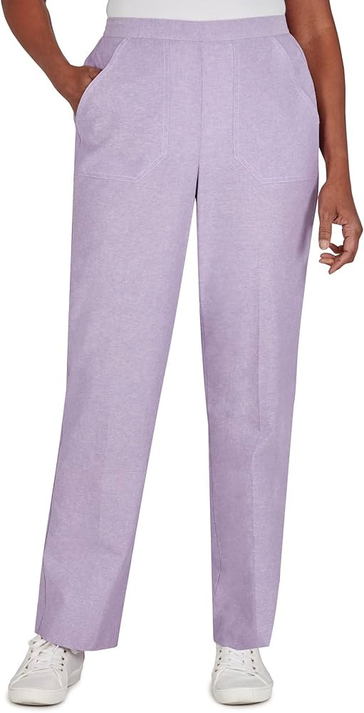 Alfred Dunner Women's Plus-Size Chambray Regular Fit Average Length Pant | Amazon (US)
