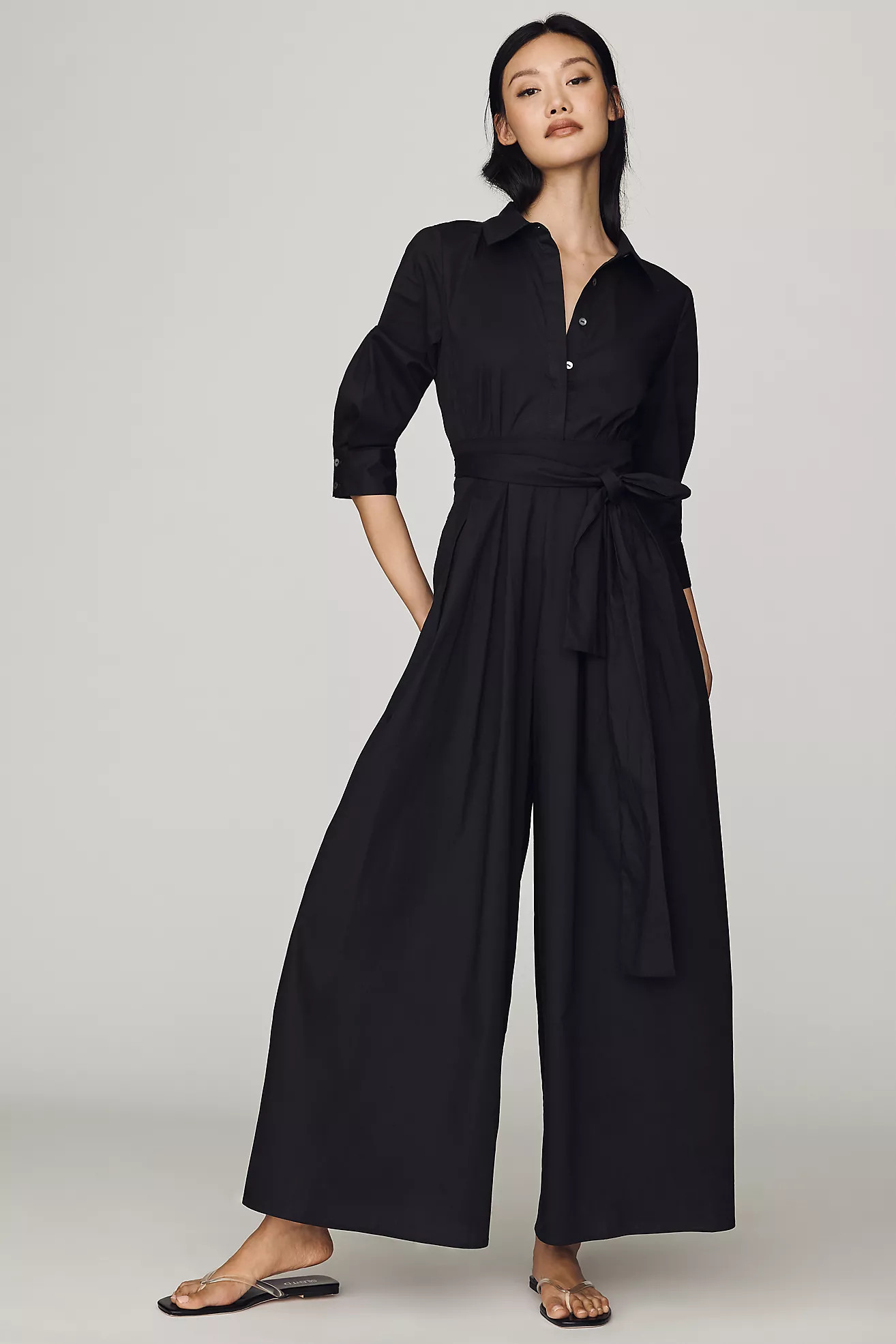 Hutch Poplin Shirt Tie-Waist Jumpsuit | Anthropologie (US)