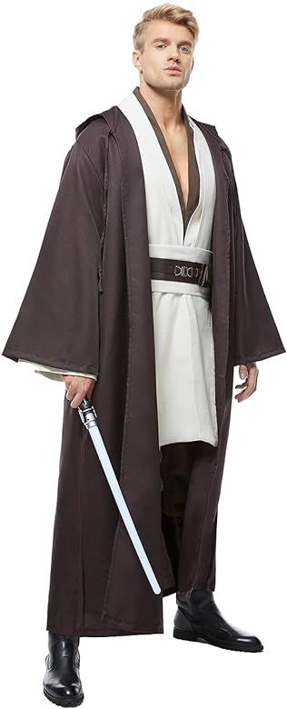 Cosplaysky Adult Outfit for Jedi Costume Halloween Robe Tunic Hooded Uniform | Amazon (US)