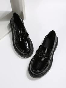 Chain Decor Slip-On Flatform Loafers | SHEIN