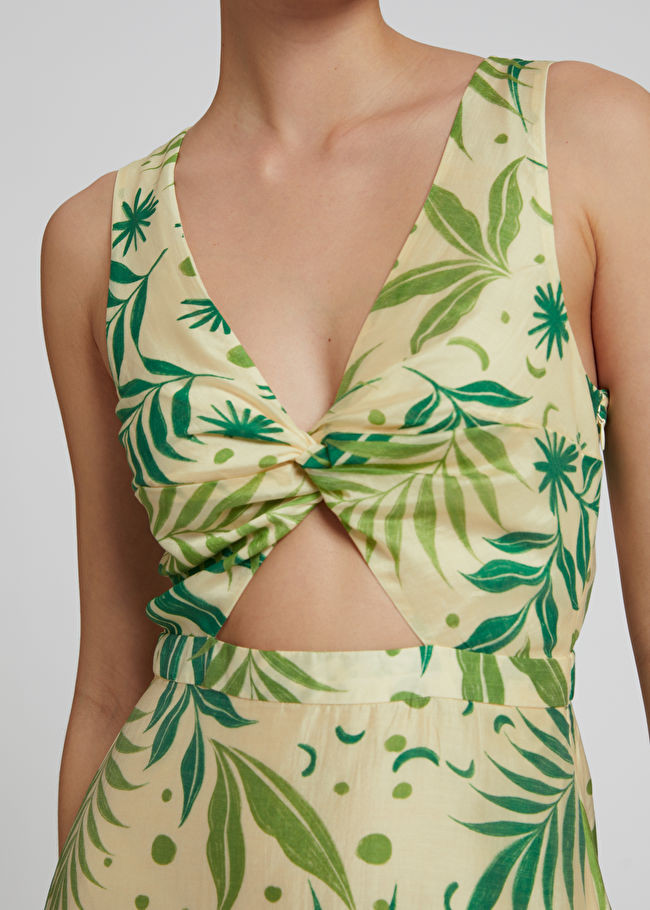 Tiered Twist-Front Midi Dress | & Other Stories US